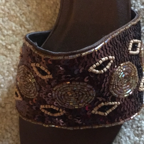 NIB Indeed Bronze beaded mules - Picture 2 of 3
